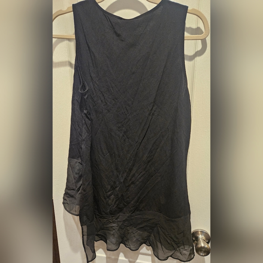 Worthington Black Mesh Bottom Tunic